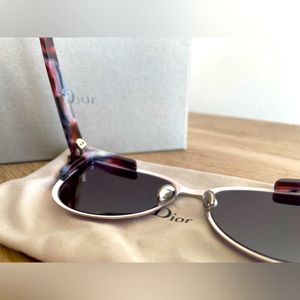 New! CHRISTIAN DIOR WILDLY DIOR HAVANA PINK/PURPLE SUNGLASSES AUTHENTIC - Picture 4 of 13